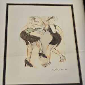 Dancing Fools By Carolyn Weltman 1998, Giclee Print, Framed & Matted 14" X 17"
